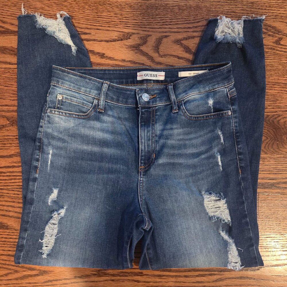 GUESS 1981 Skinny Jeans-Ripped & Distressed-Sz 29